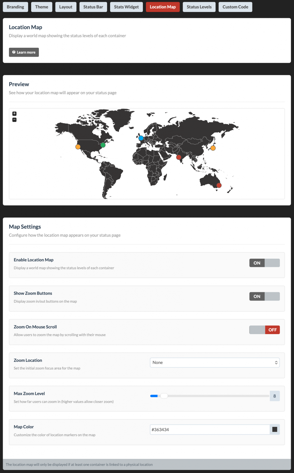 Location Maps | Status.io Knowledge Base