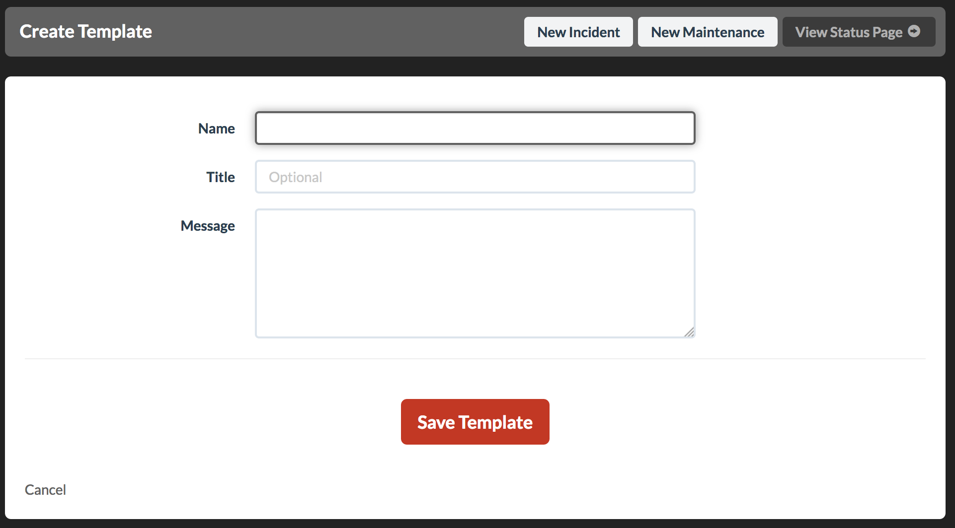 Status Update Template from kb.status.io