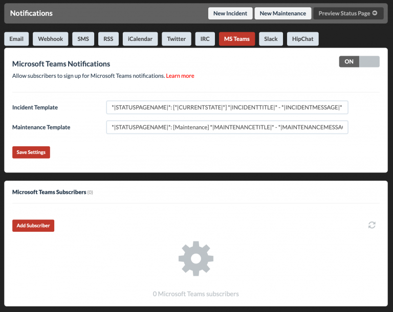 Microsoft Teams | Status.io Knowledge Base